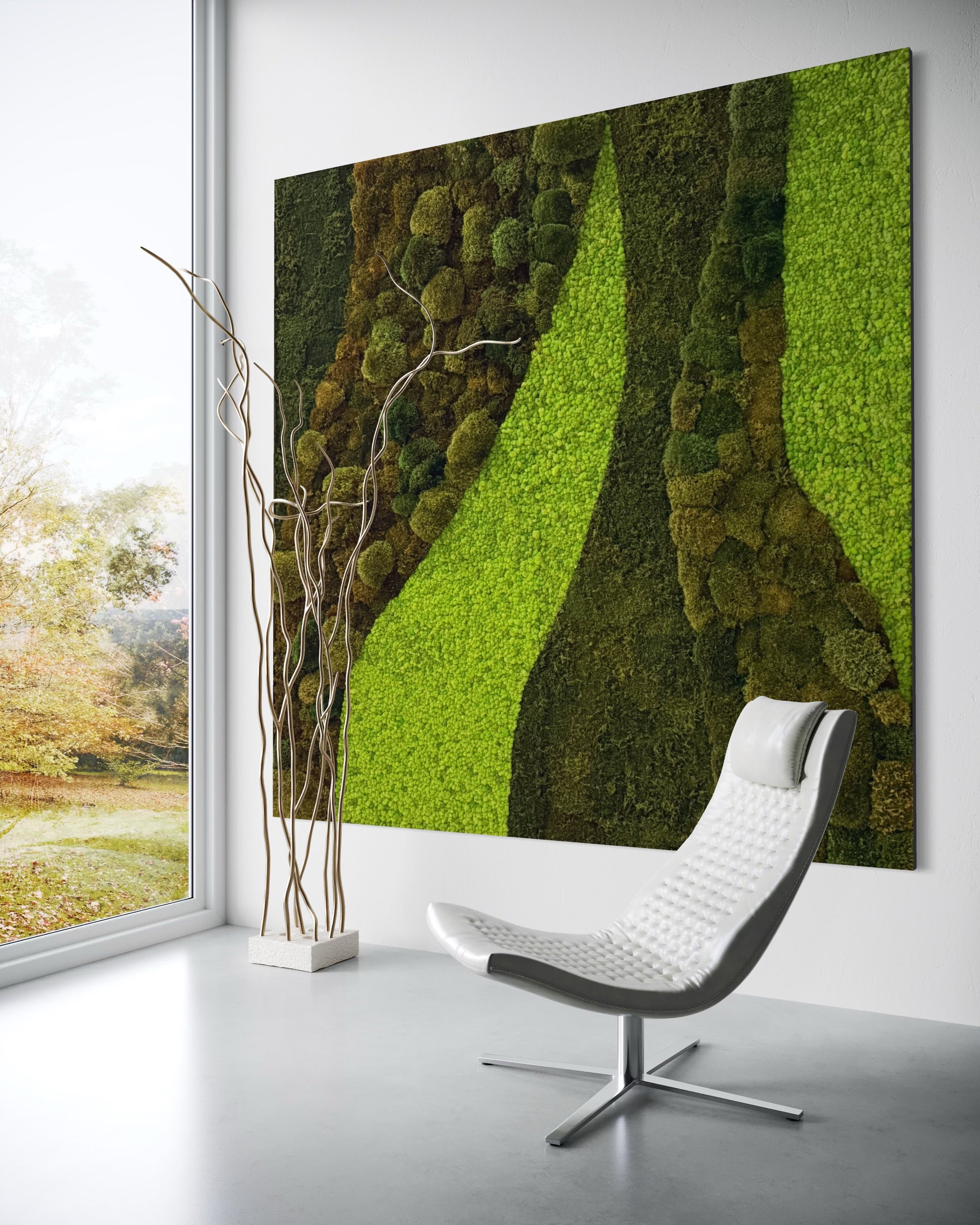 Green Lines Moss Wall Art