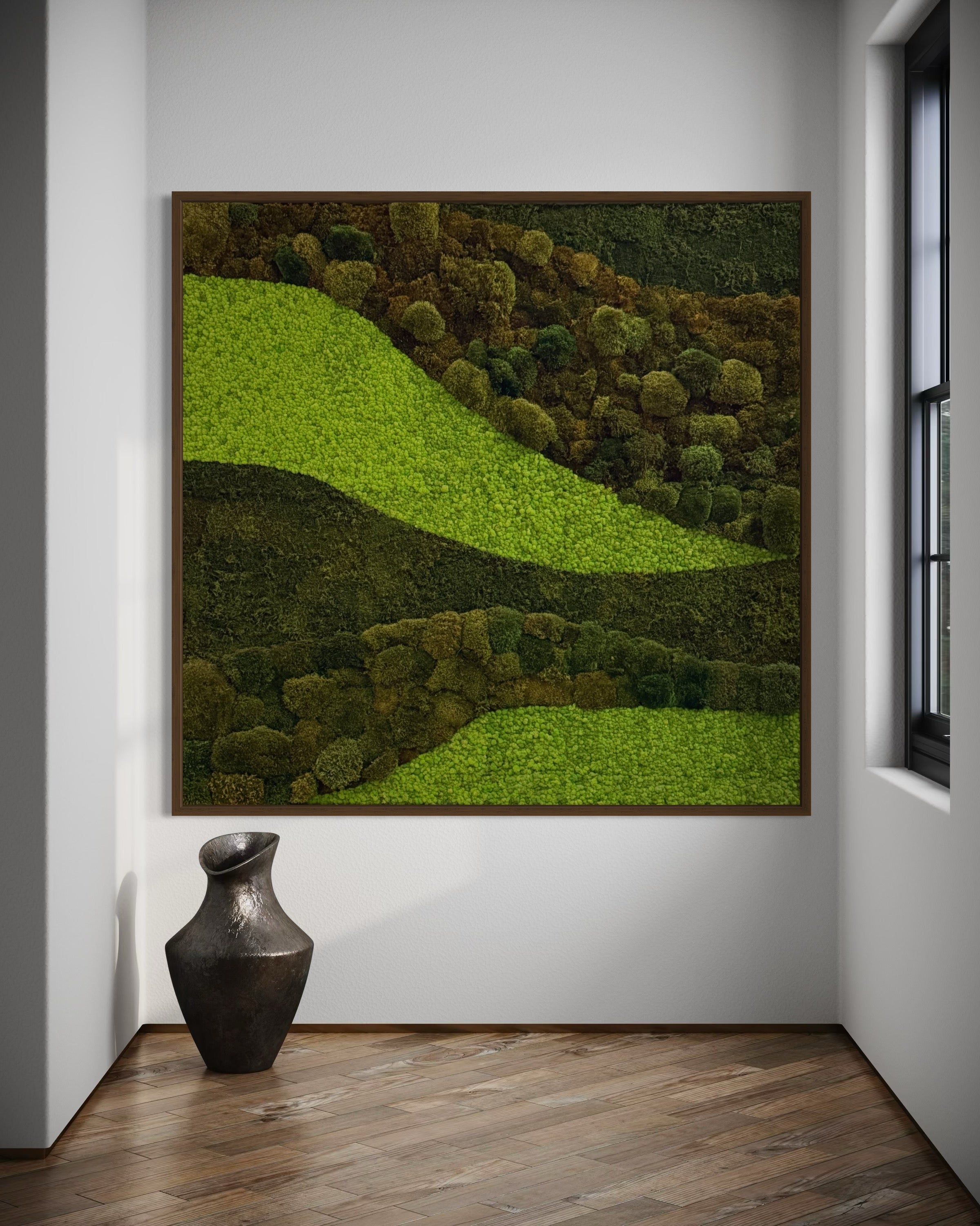 Green Lines Moss Wall Art