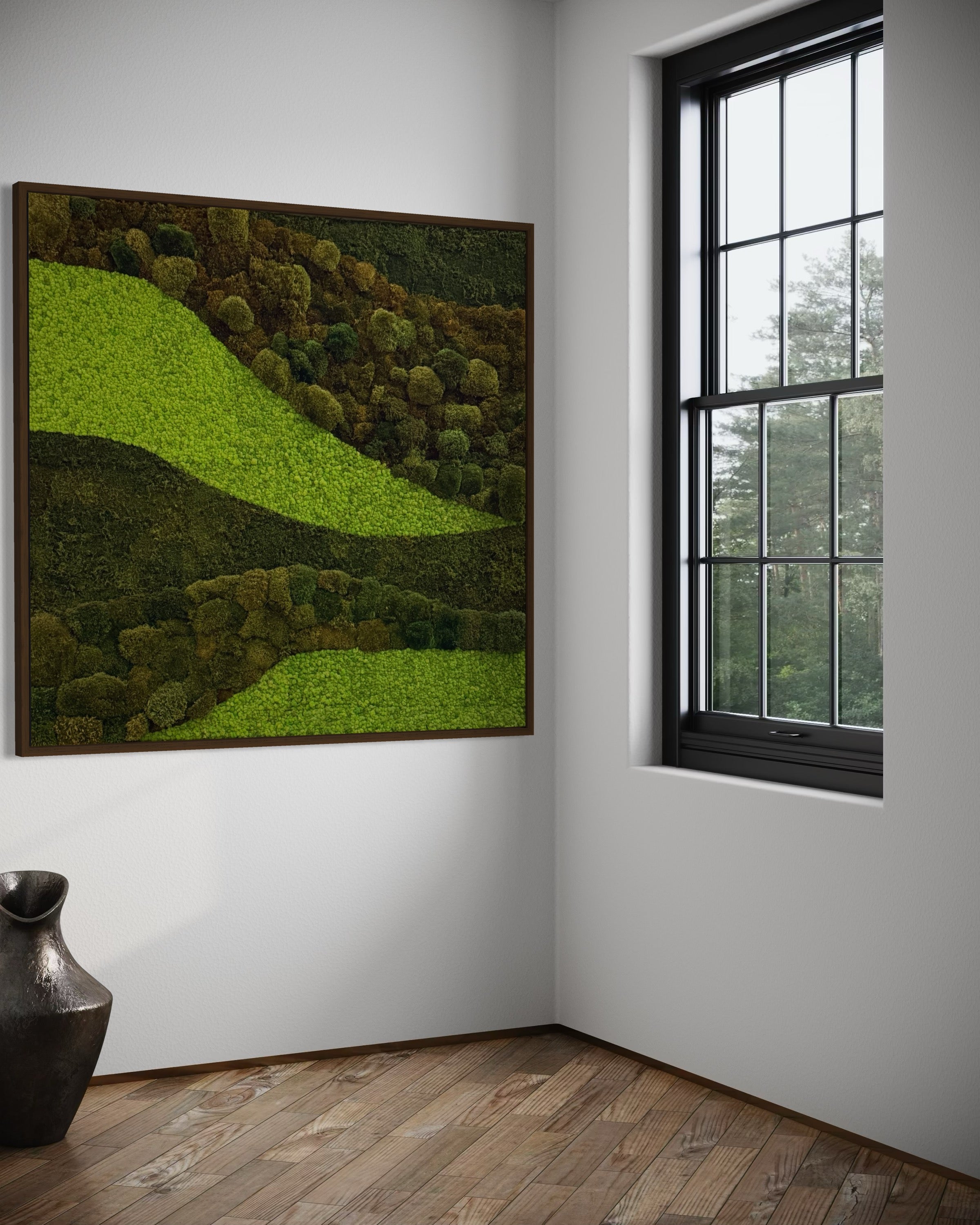 Green Lines Moss Wall Art