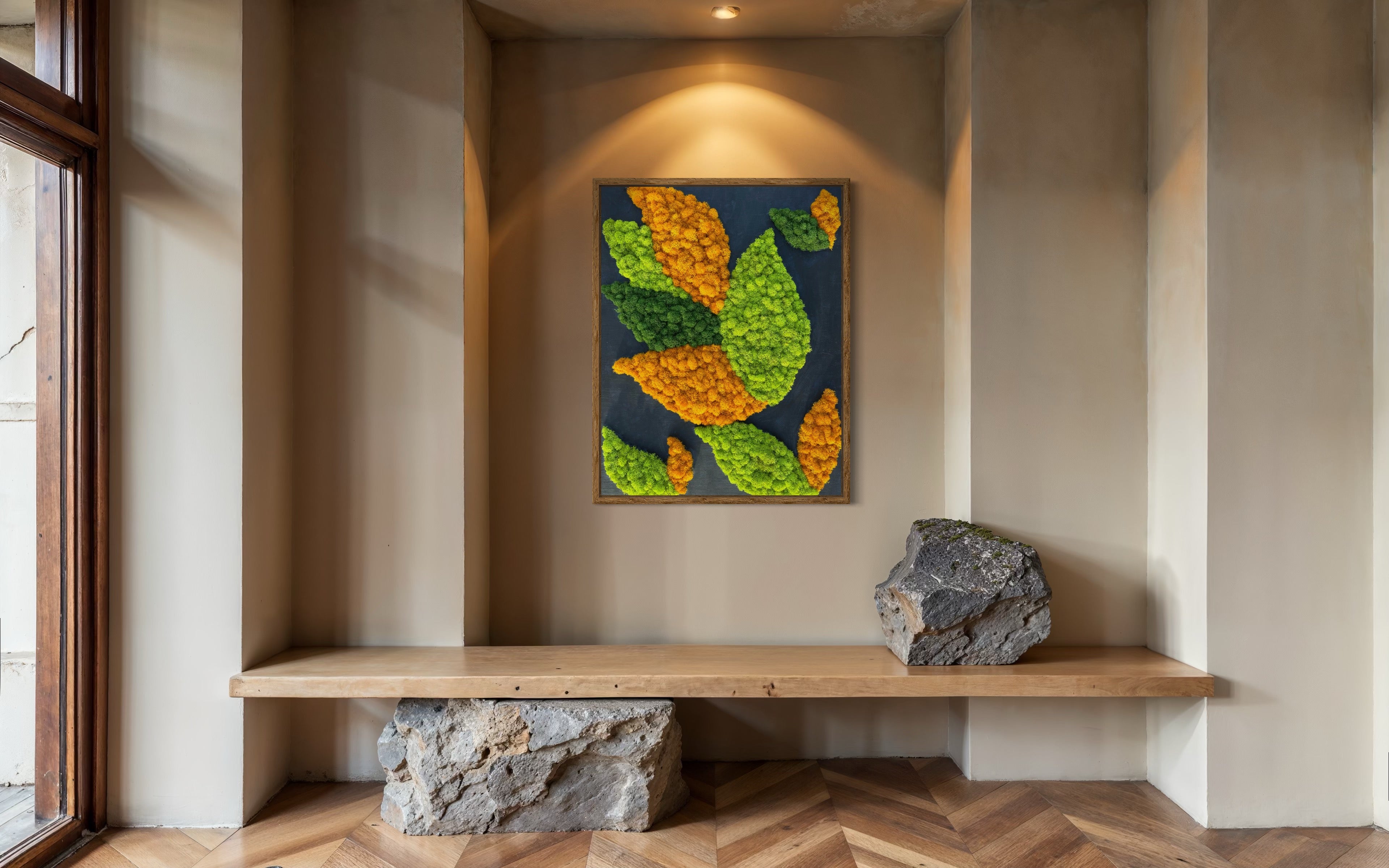 Tropical Flower Moss Art