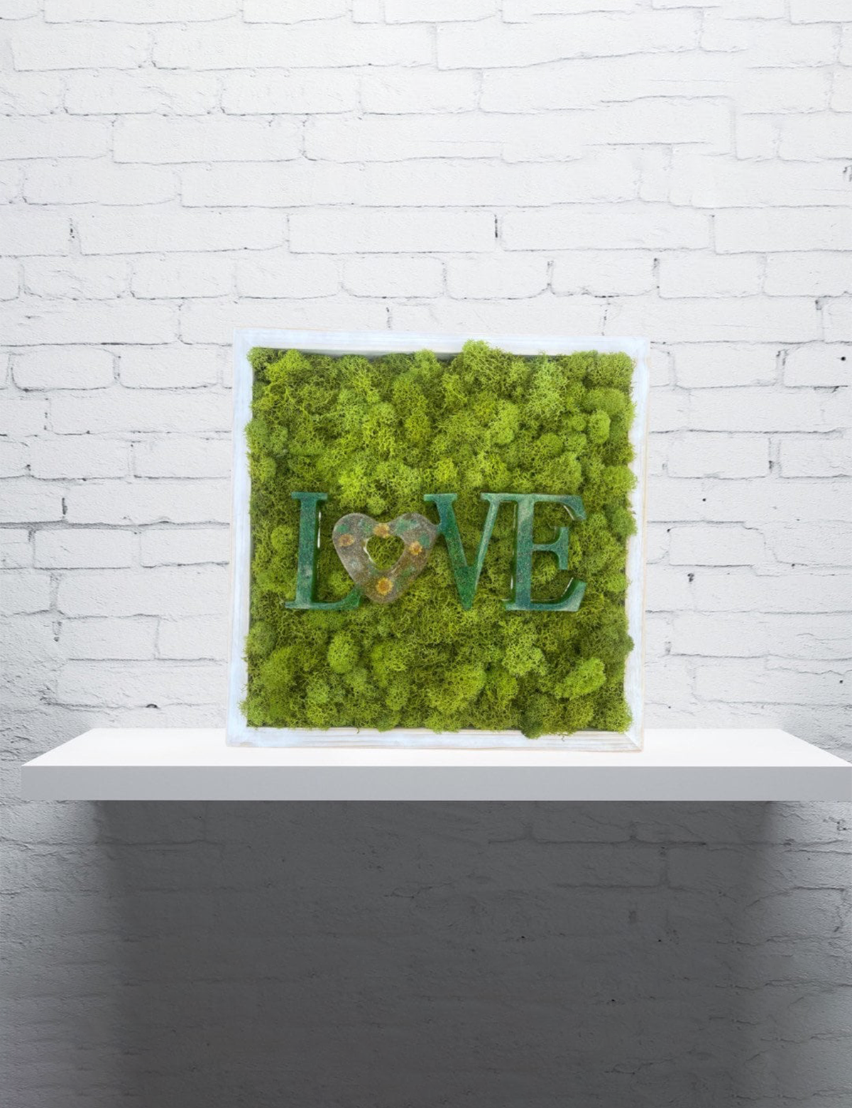 Love Moss & Resin Wall Art