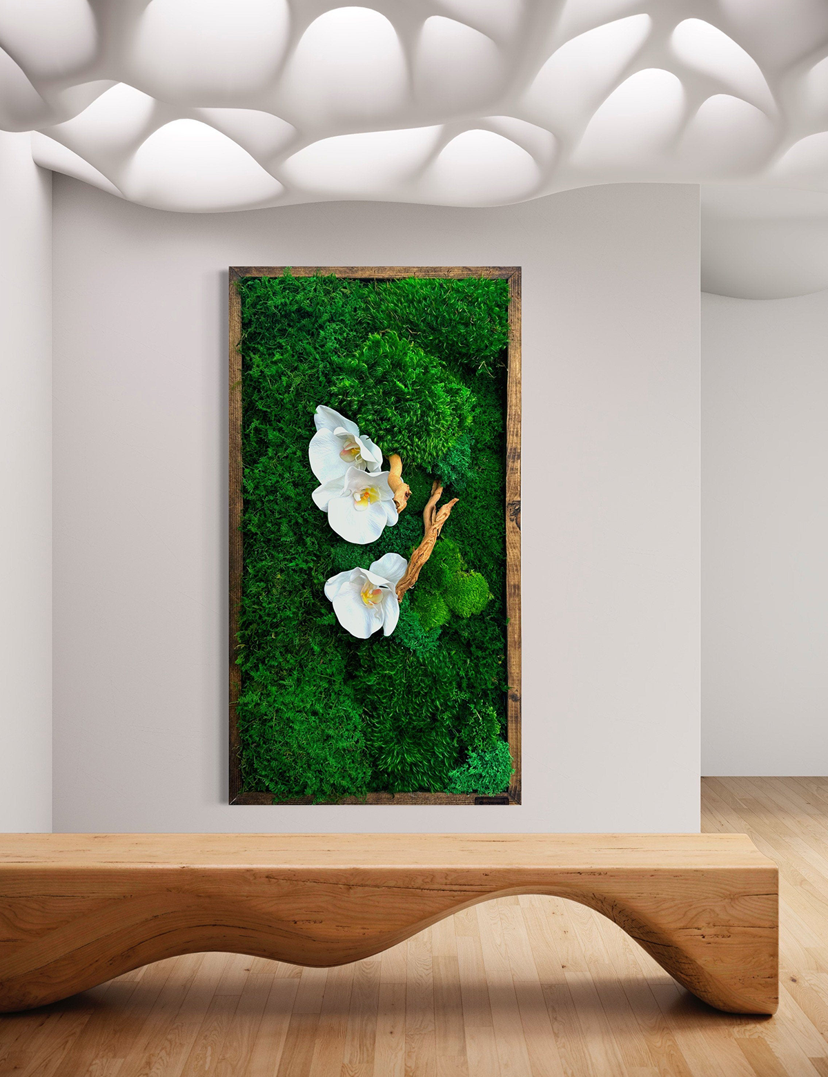 Orchid Garden Moss Wall Art