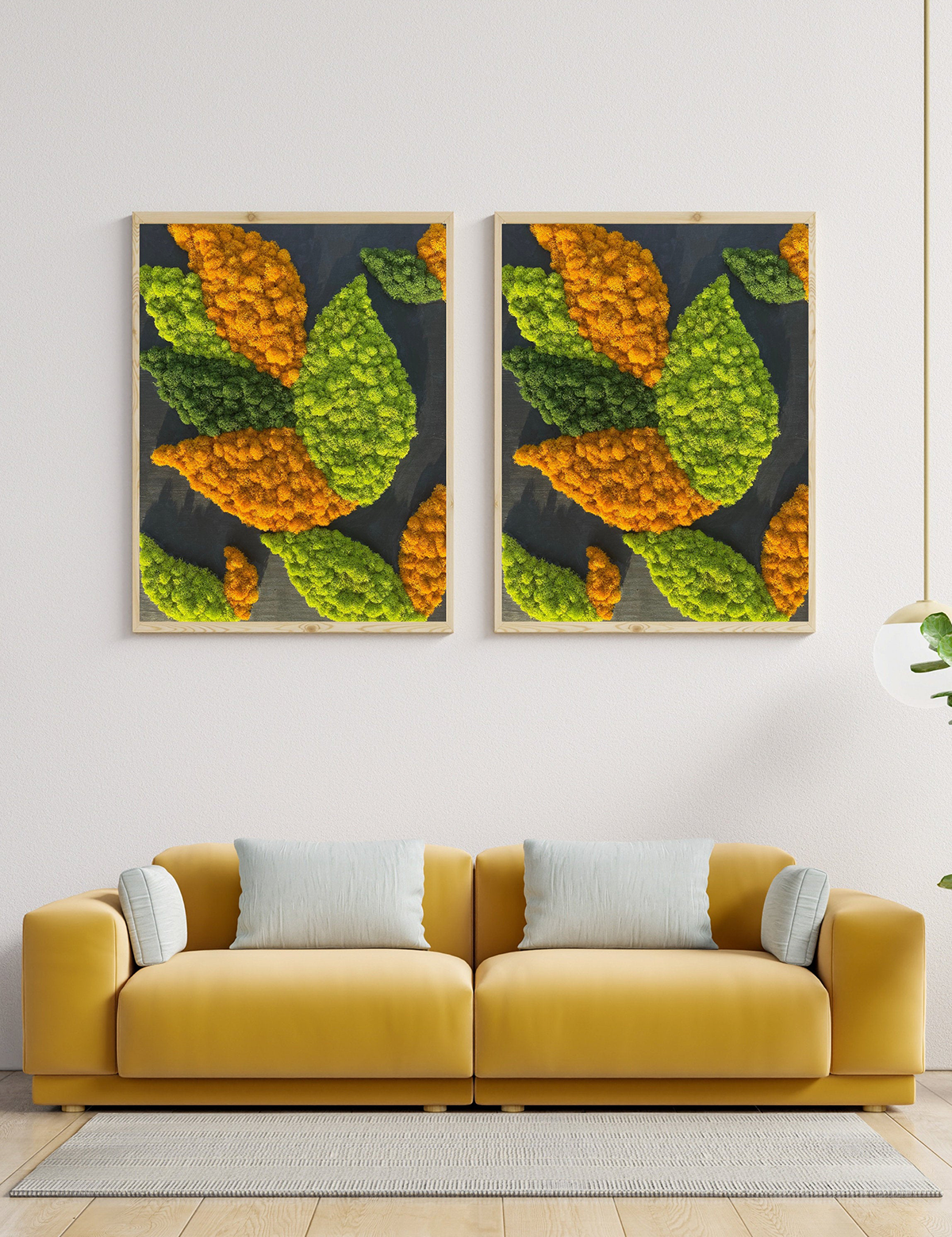 Tropical Flower Moss Art