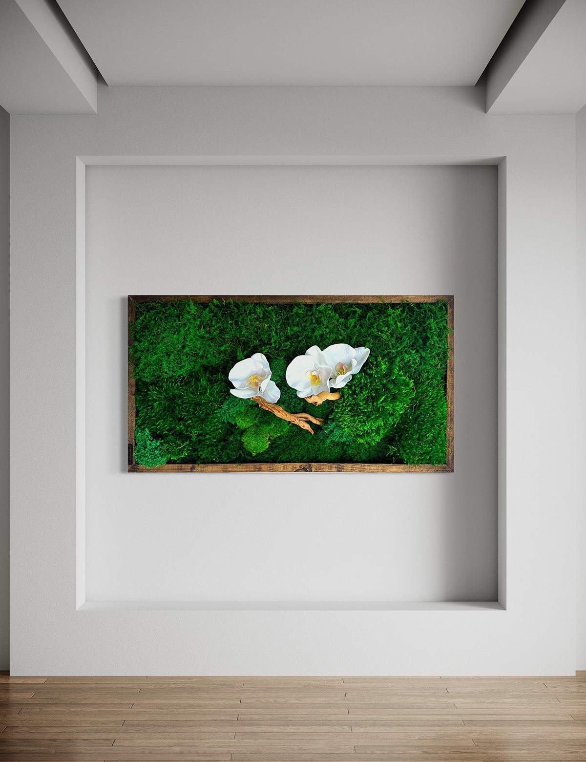 Orchid Garden Moss Wall Art