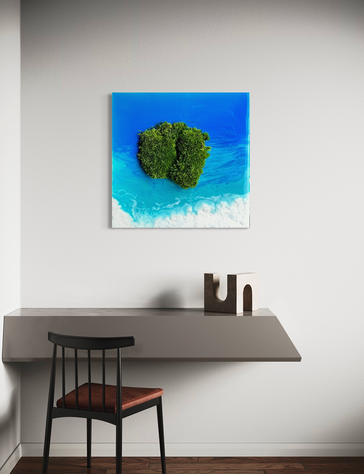 Paradise Island Moss & Resin Wall Art