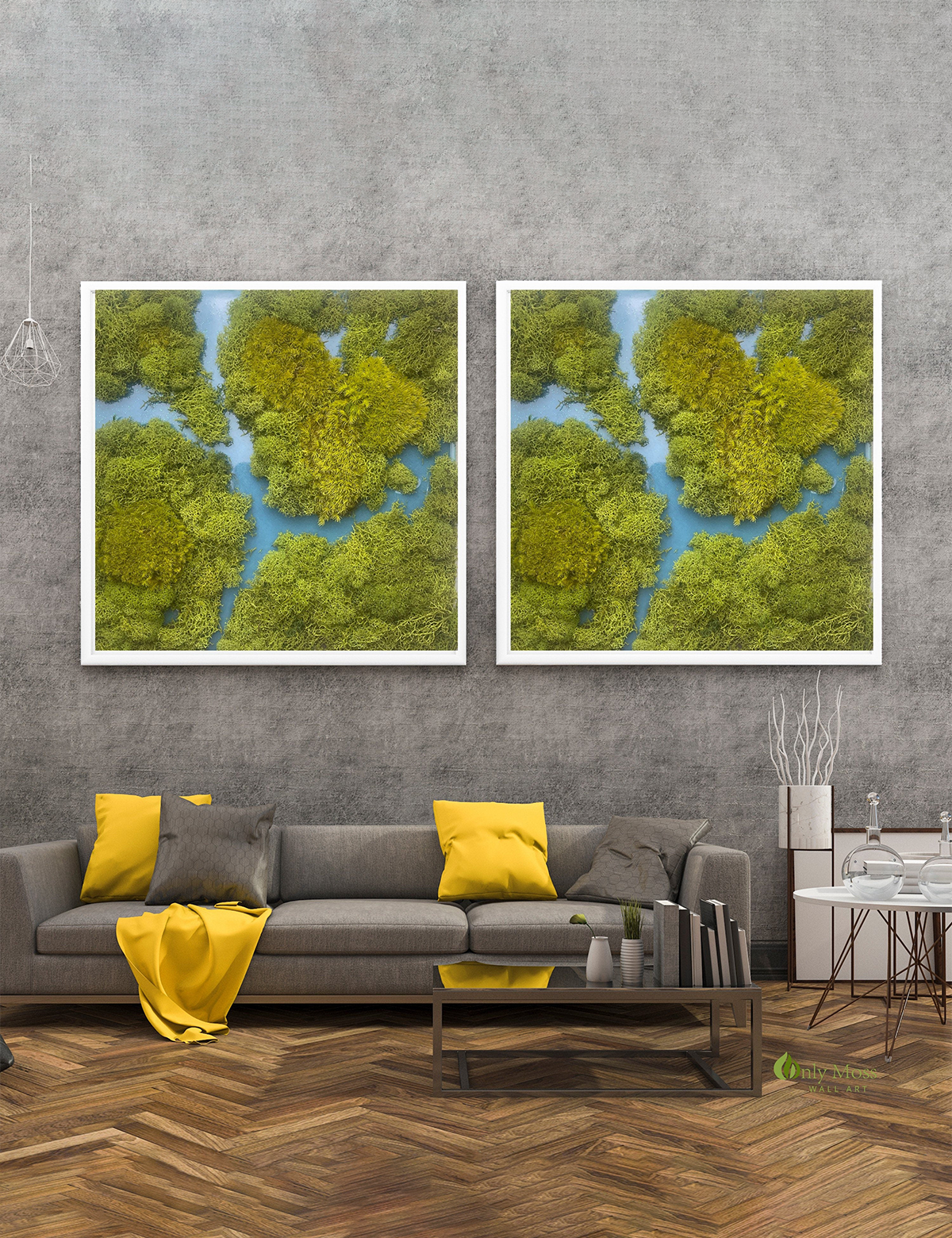 Blue Lagoon Moss Wall Art