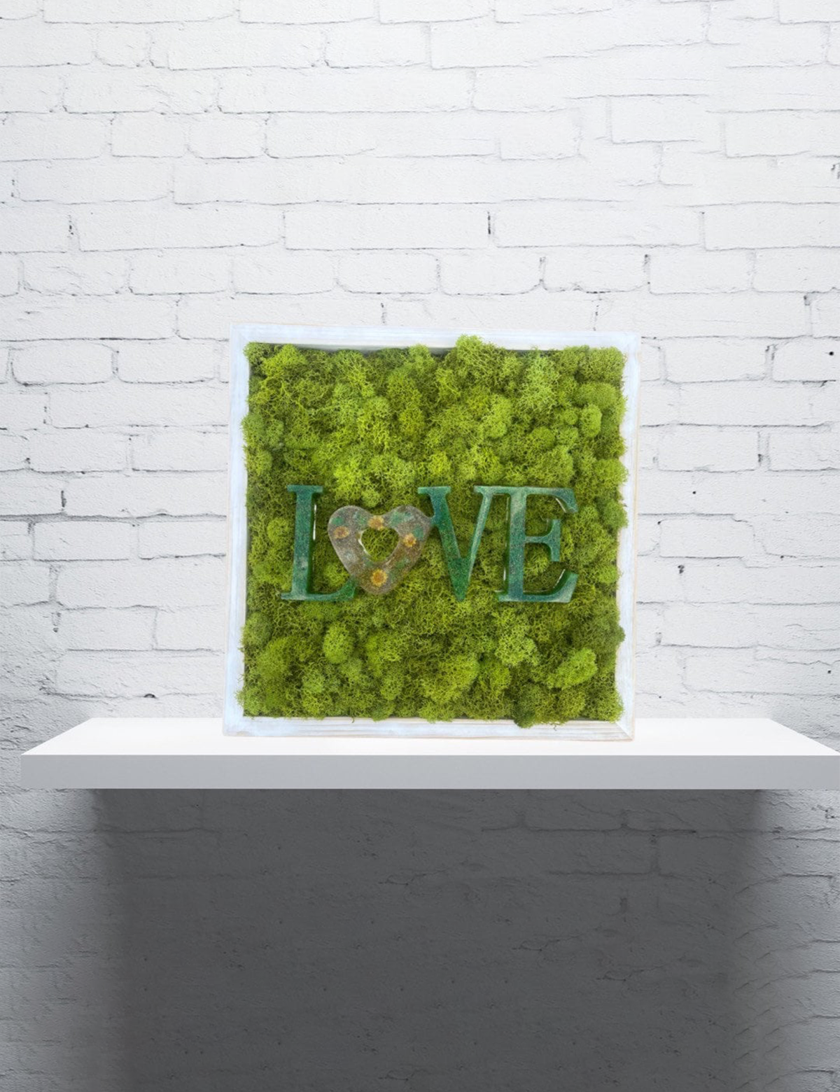 Love Moss & Resin Wall Art
