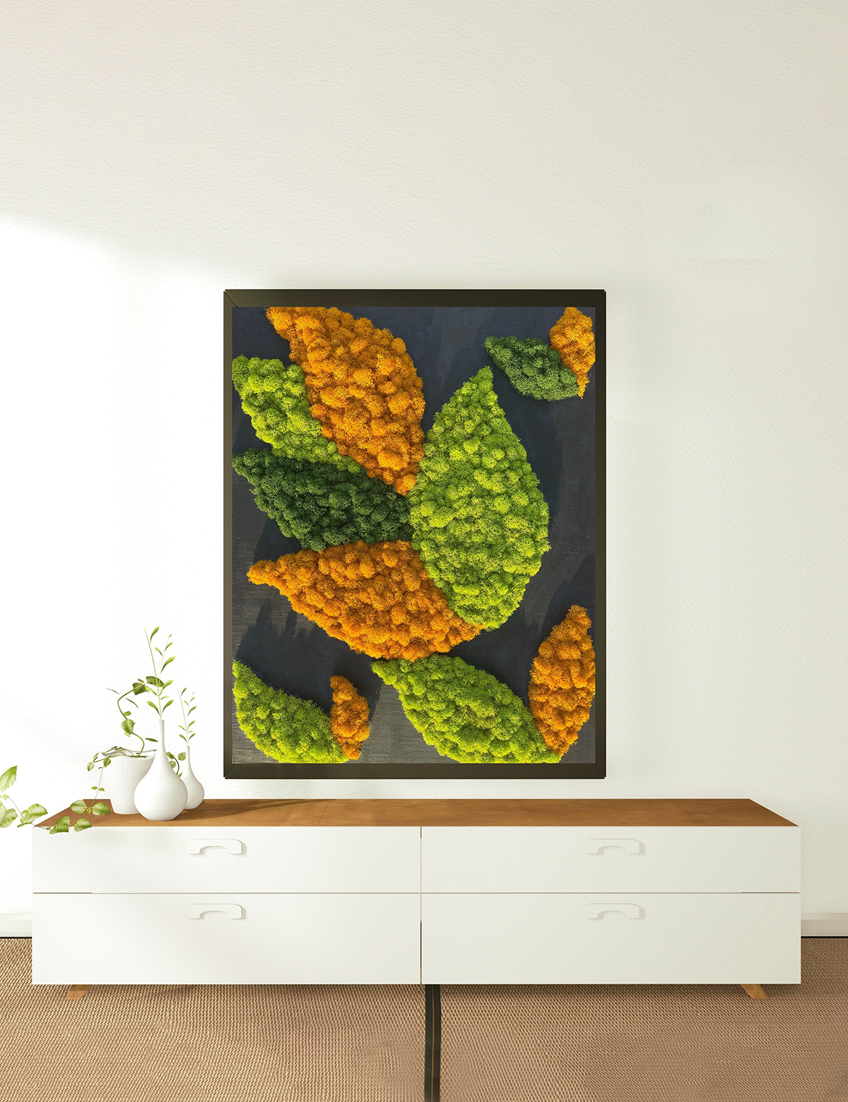 Tropical Flower Moss Art