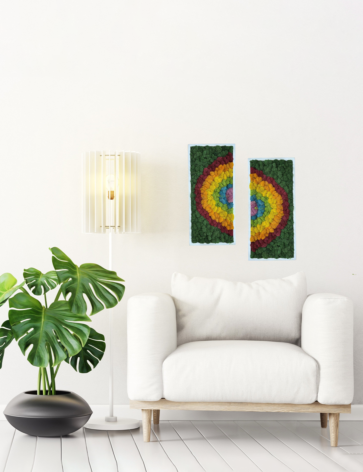 Rainbow Reindeer Moss Wall Art