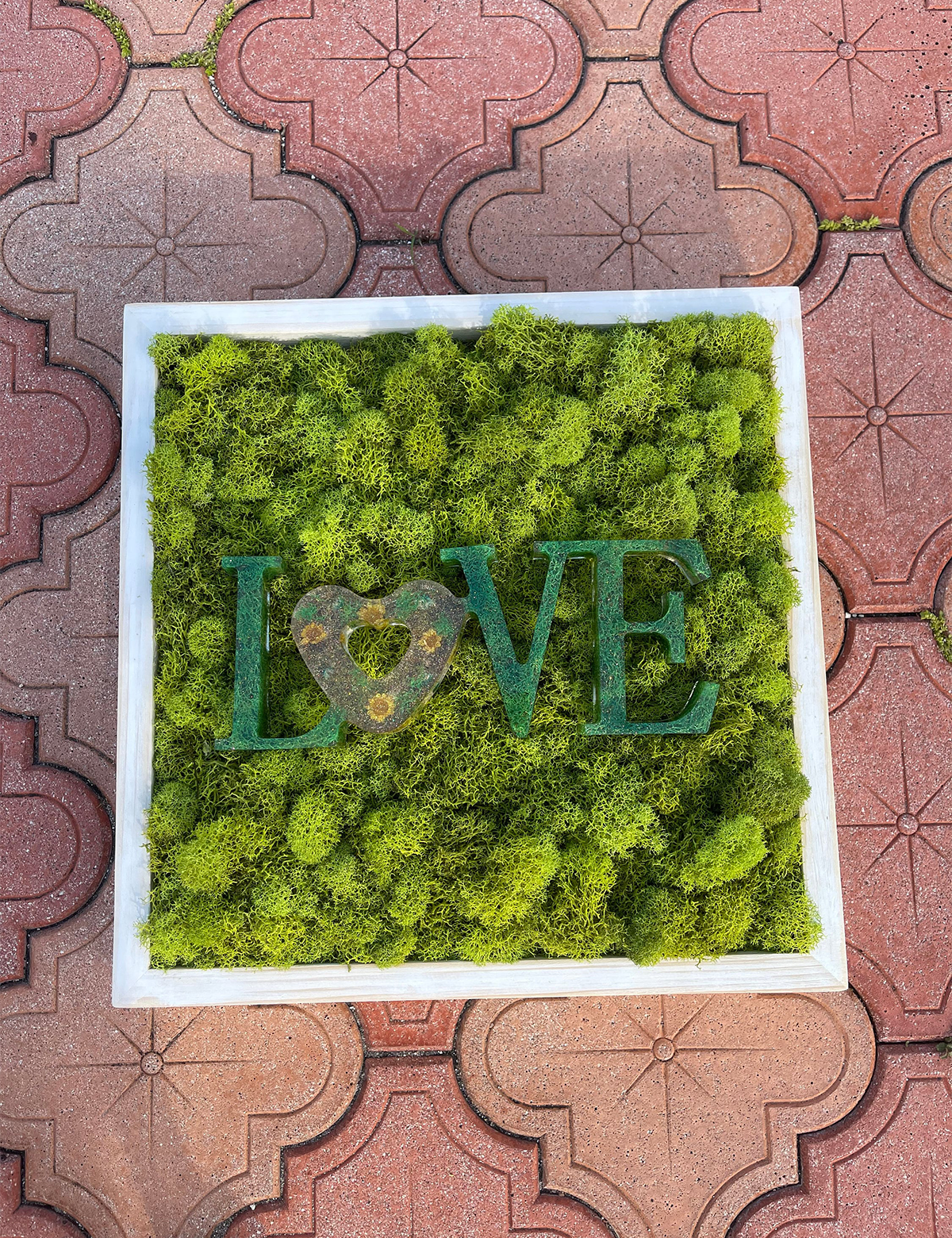 Love Moss & Resin Wall Art