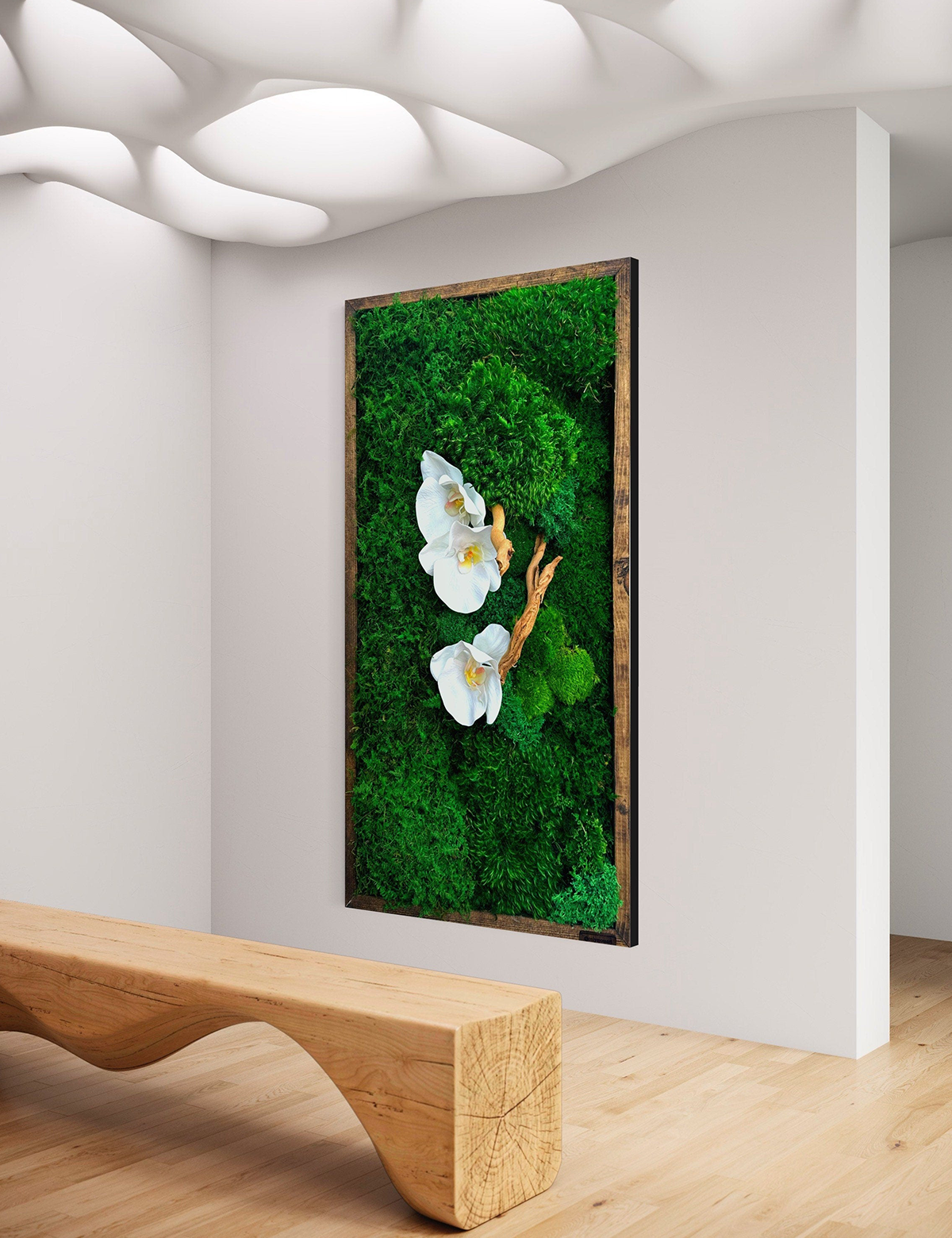 Orchid Garden Moss Wall Art