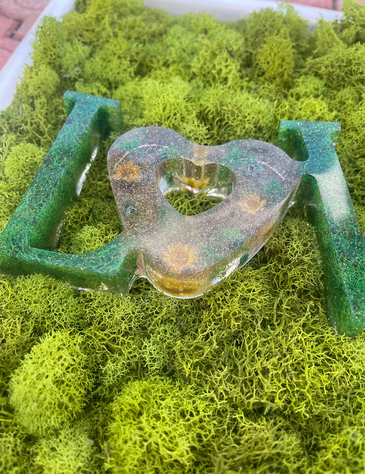 Love Moss & Resin Wall Art