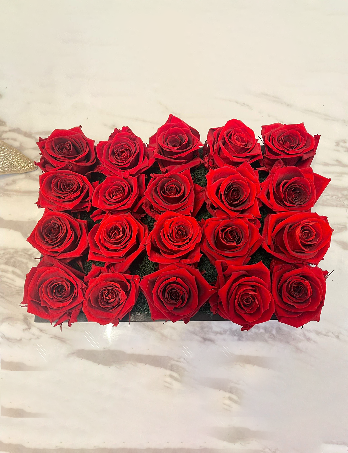 Passion Rose & Moss Centerpiece