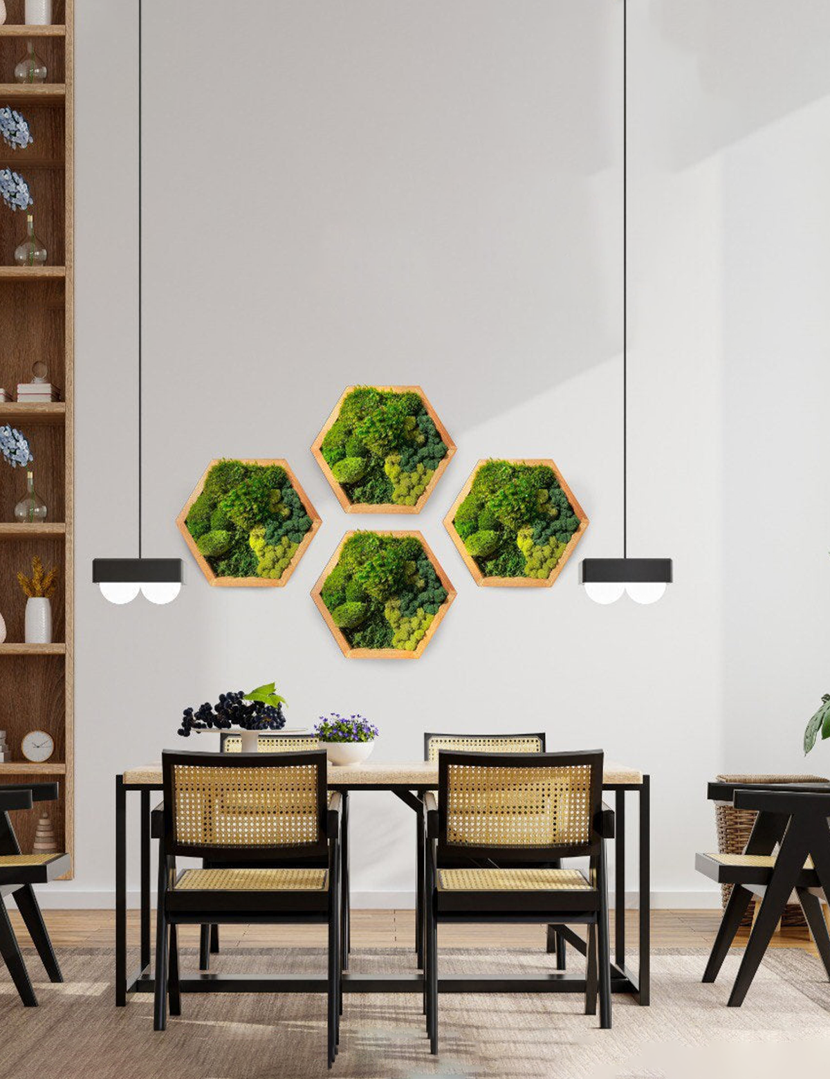 Magic Forest Hexagon Moss Wall Art