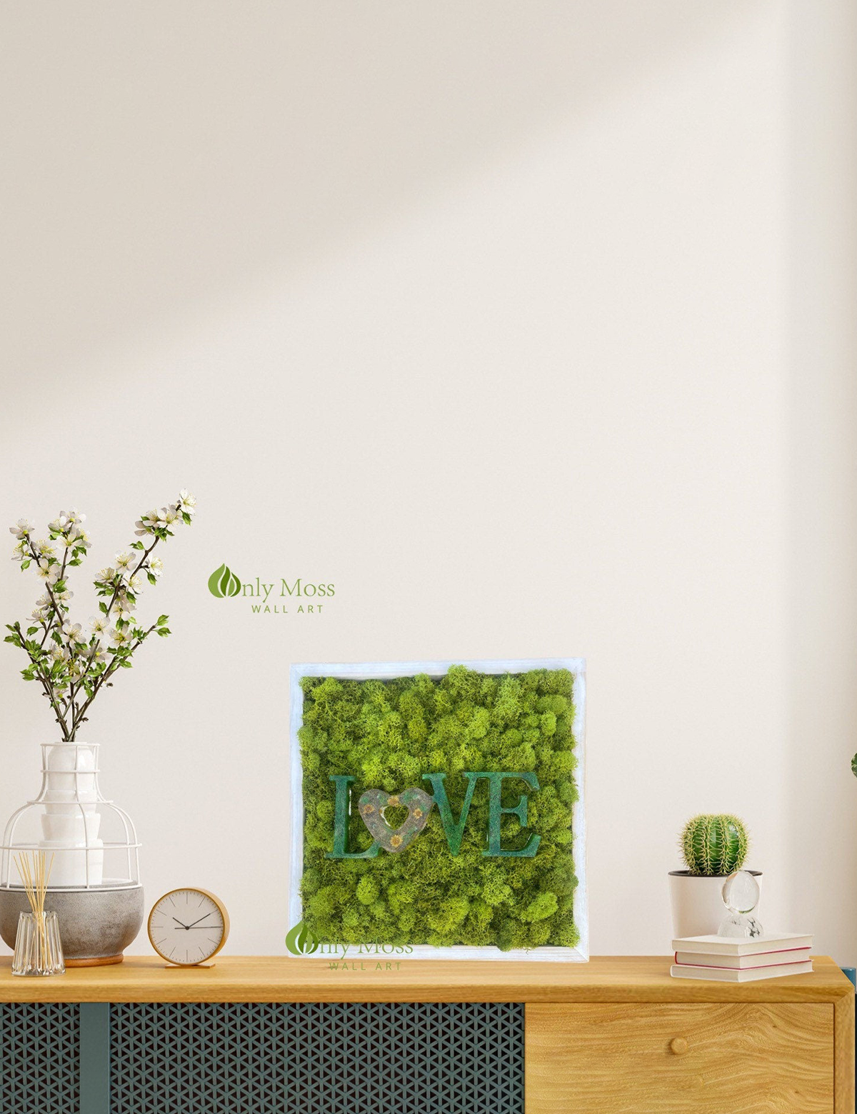 Love Moss & Resin Wall Art