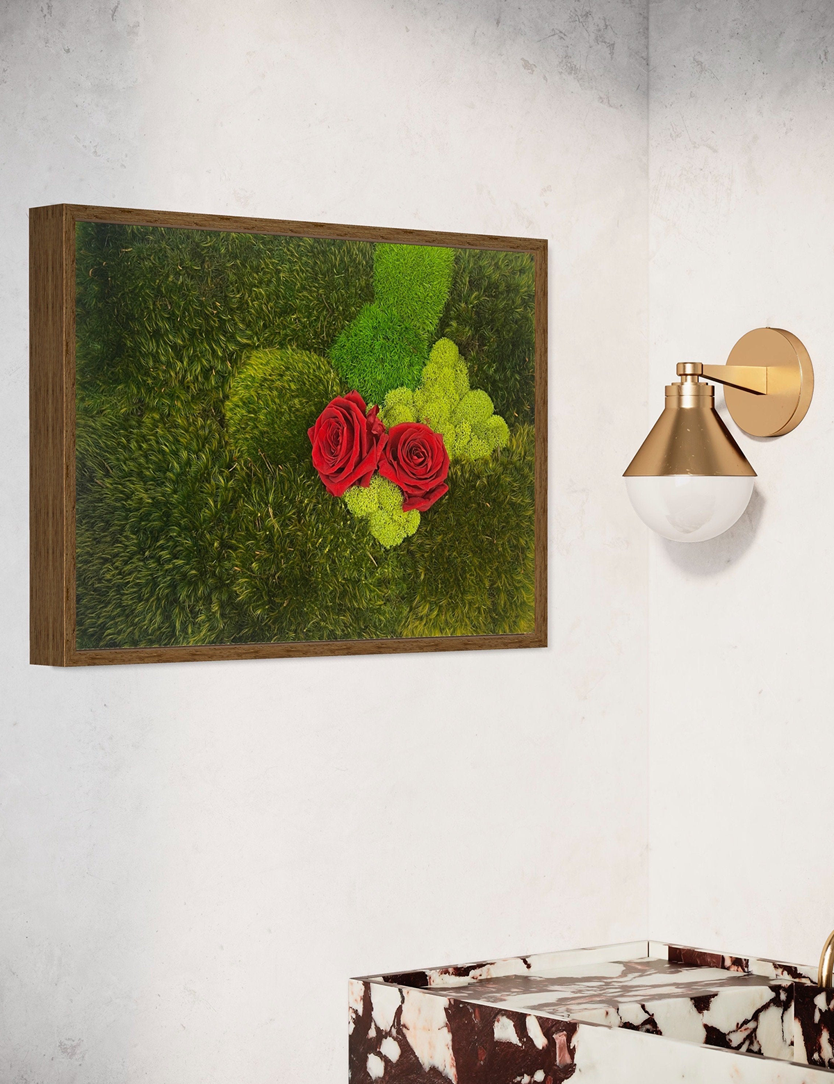 Together Moss & Roses Wall Art