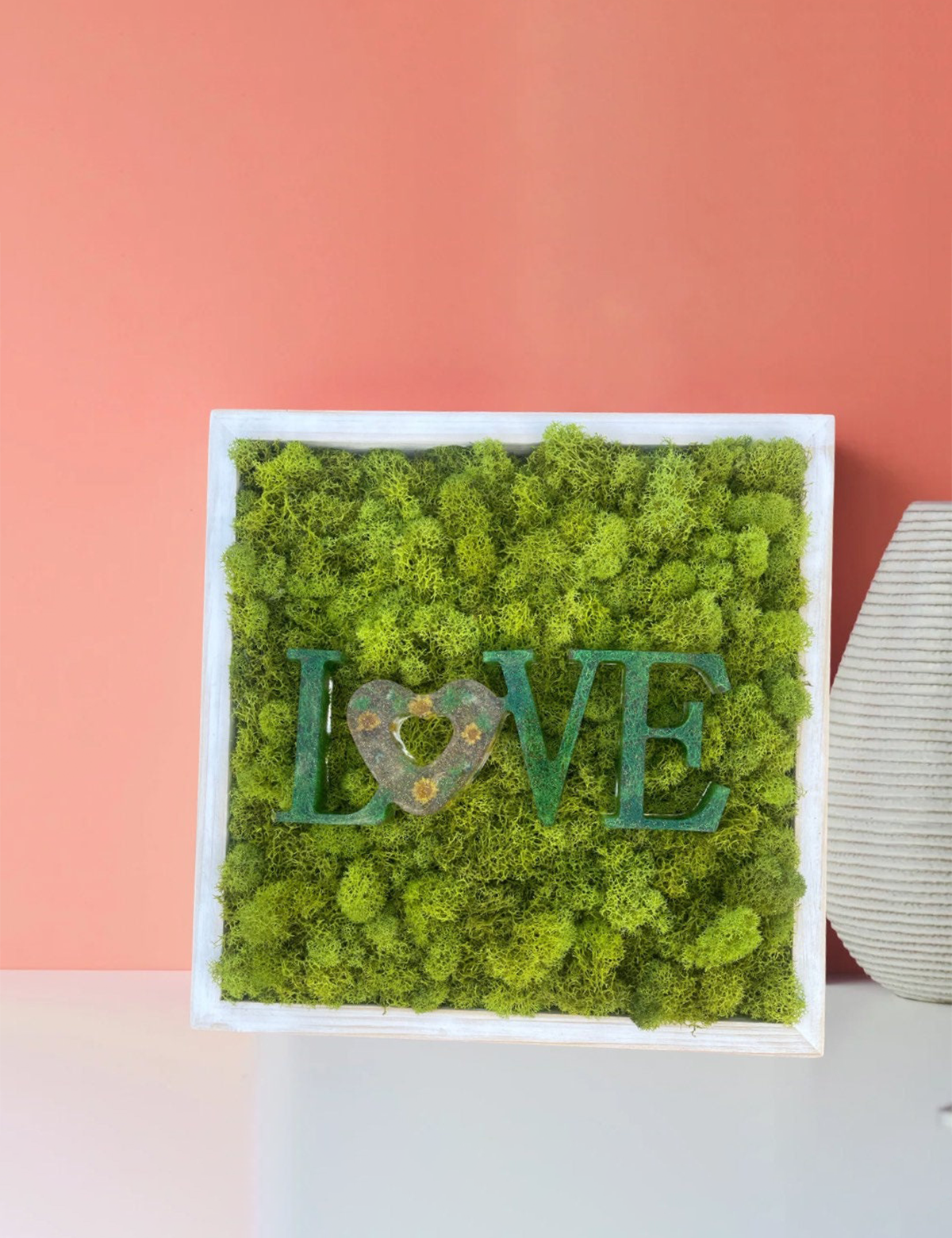 Love Moss & Resin Wall Art