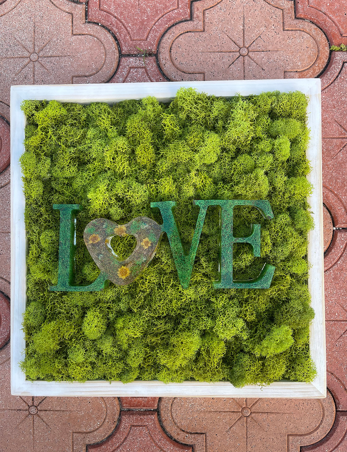 Love Moss & Resin Wall Art