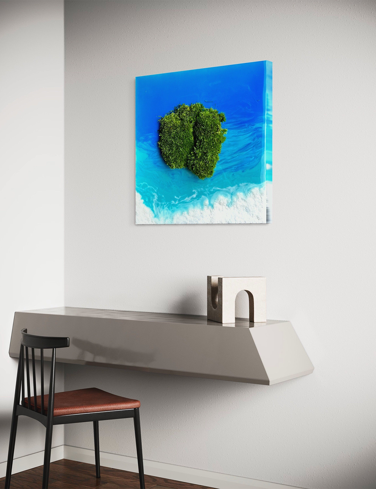 Paradise Island Moss & Resin Wall Art
