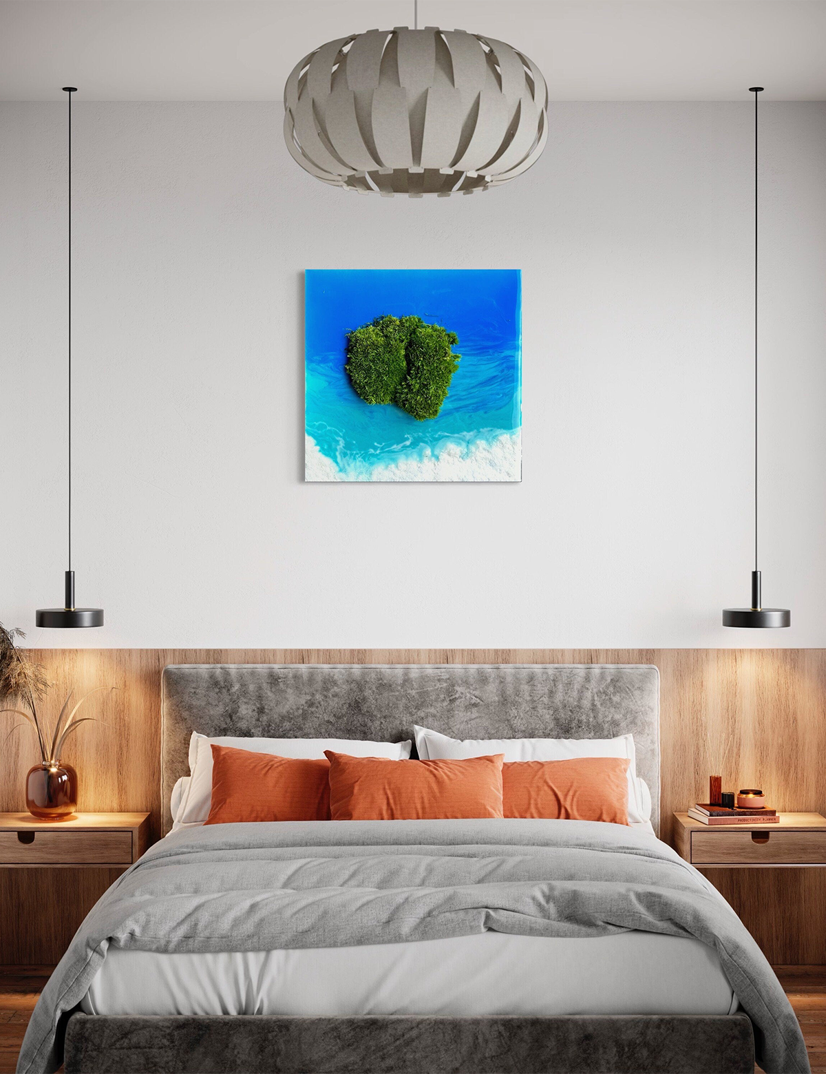Paradise Island Moss & Resin Wall Art