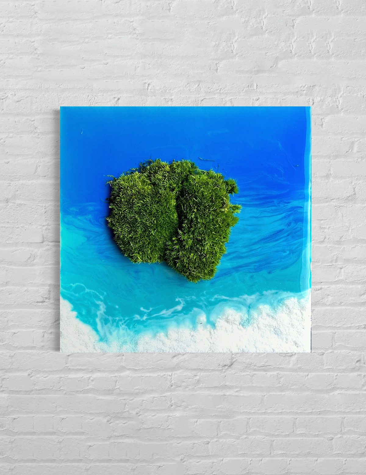 Paradise Island Moss & Resin Wall Art