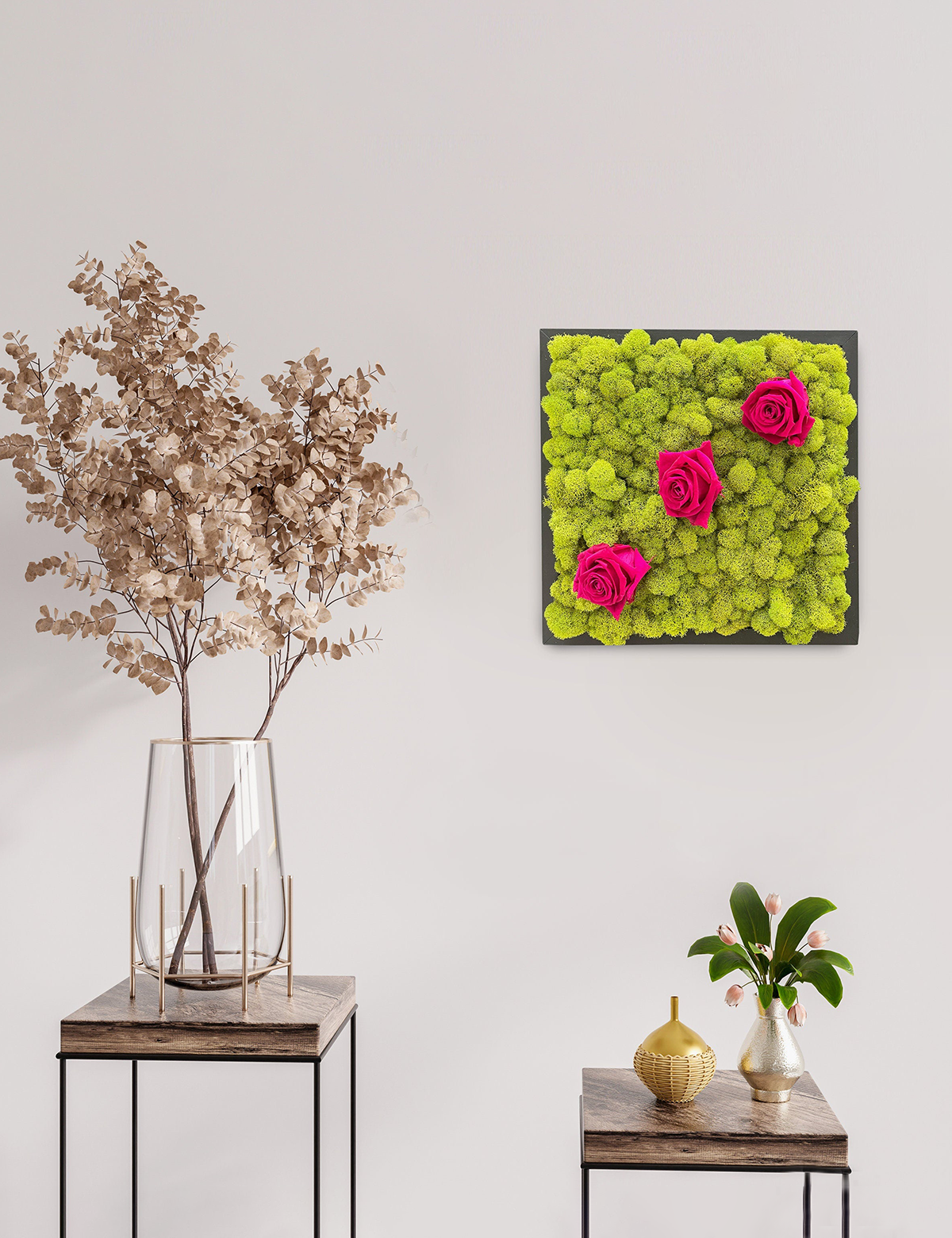 Roses Moss Wall Art