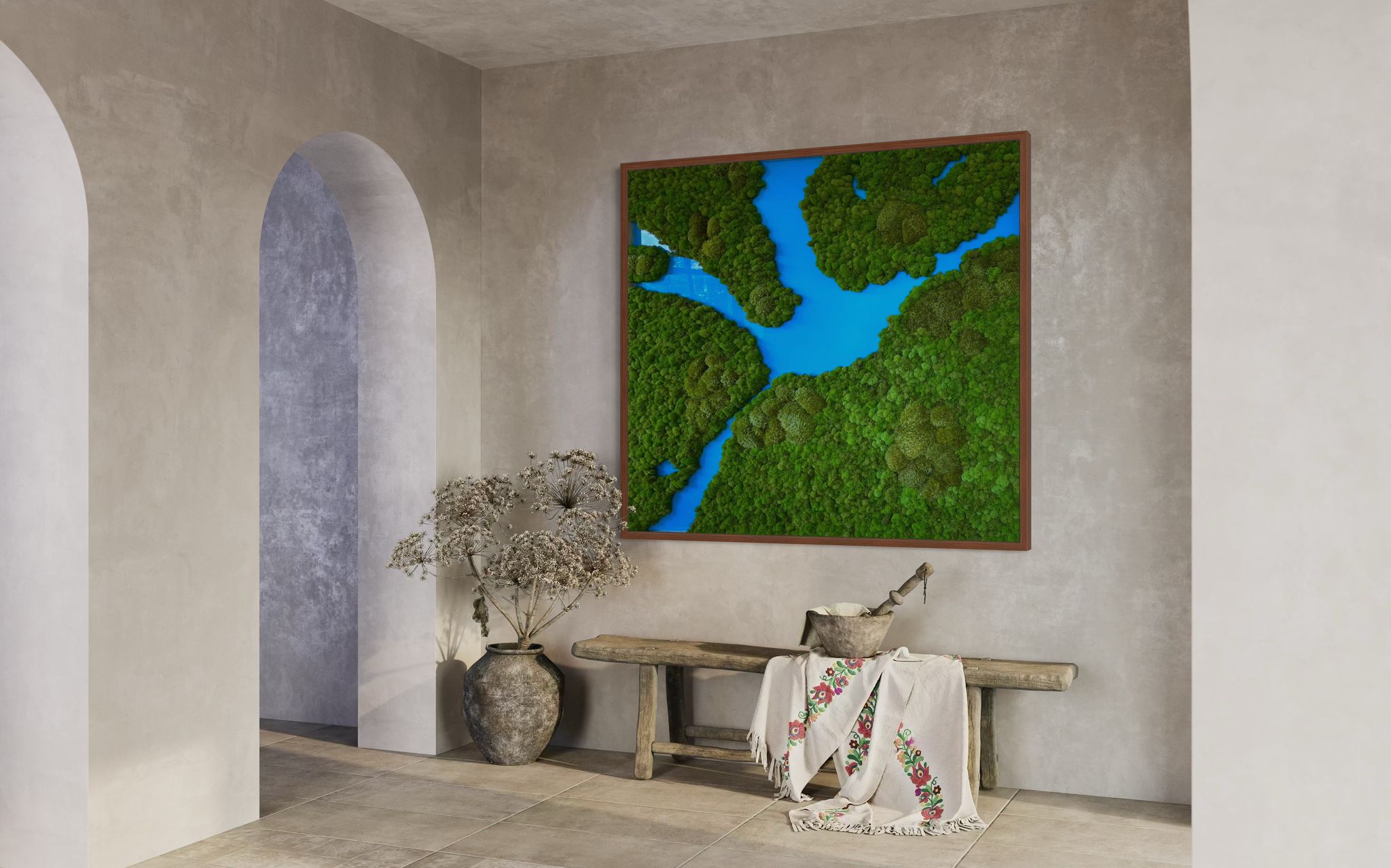 Blue Lagoon Moss Wall Art