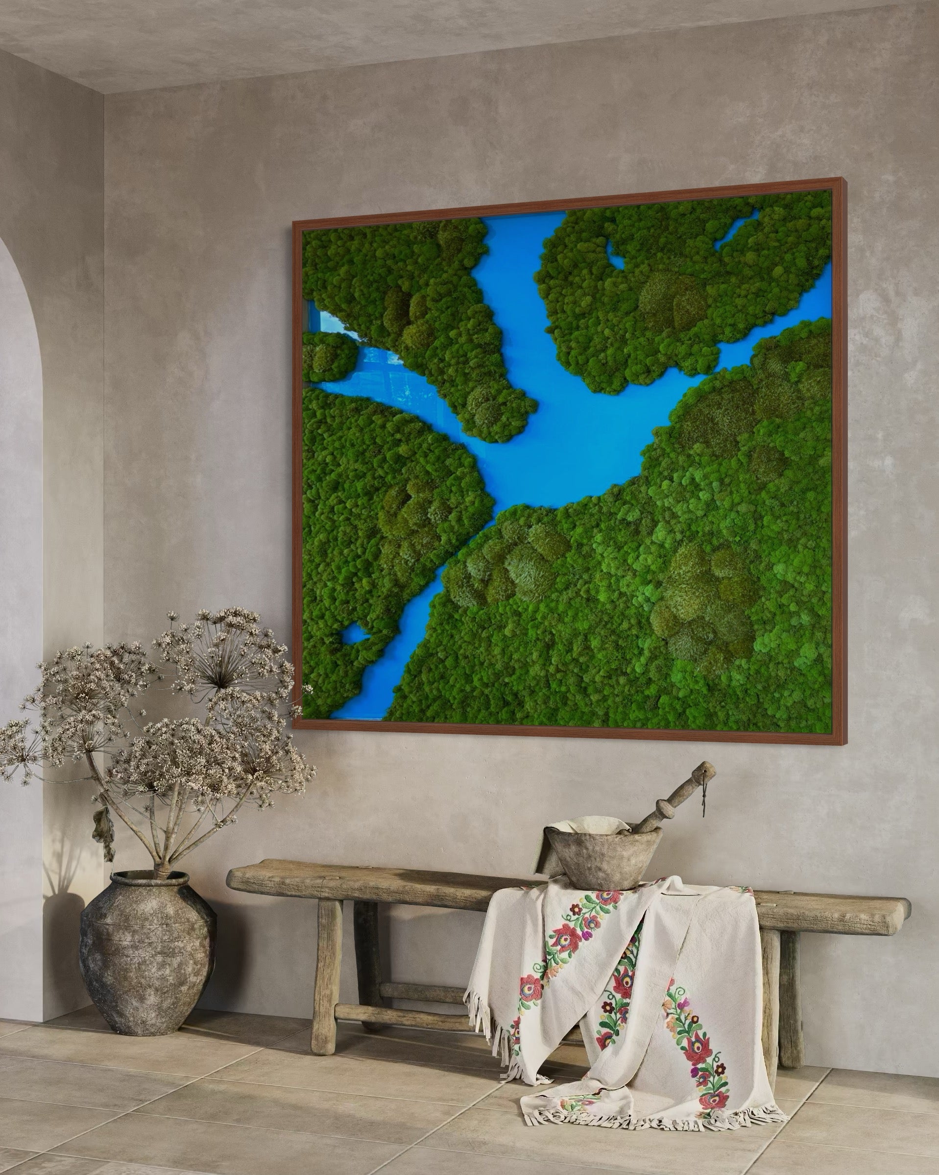 Blue Lagoon Moss Wall Art