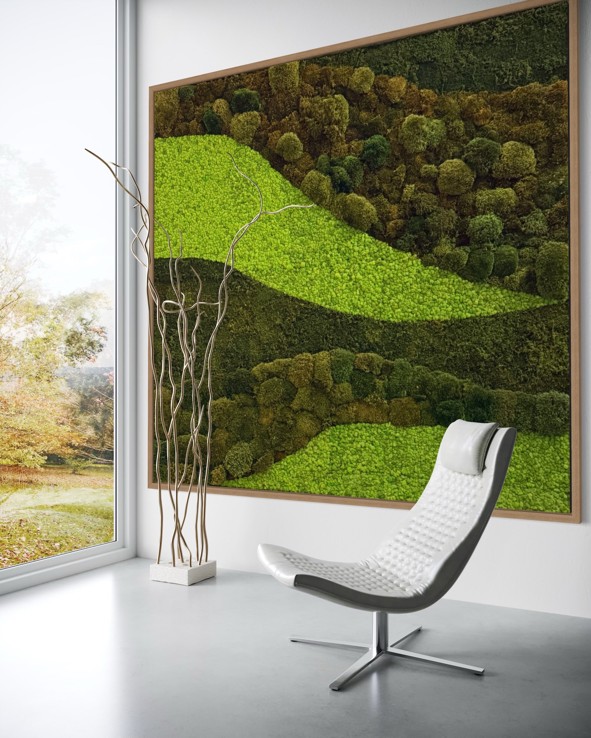 Green Lines Moss Wall Art