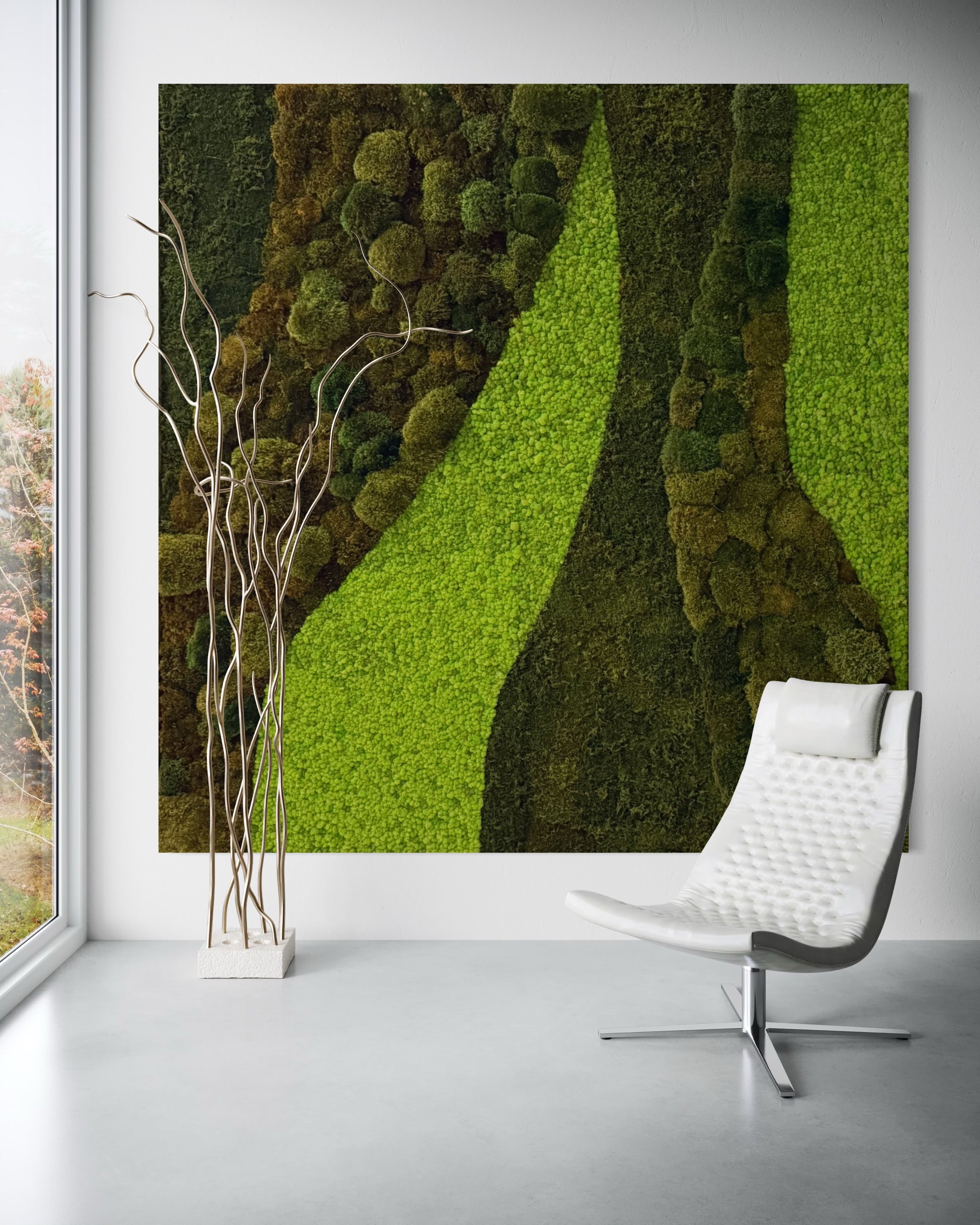 Green Lines Moss Wall Art