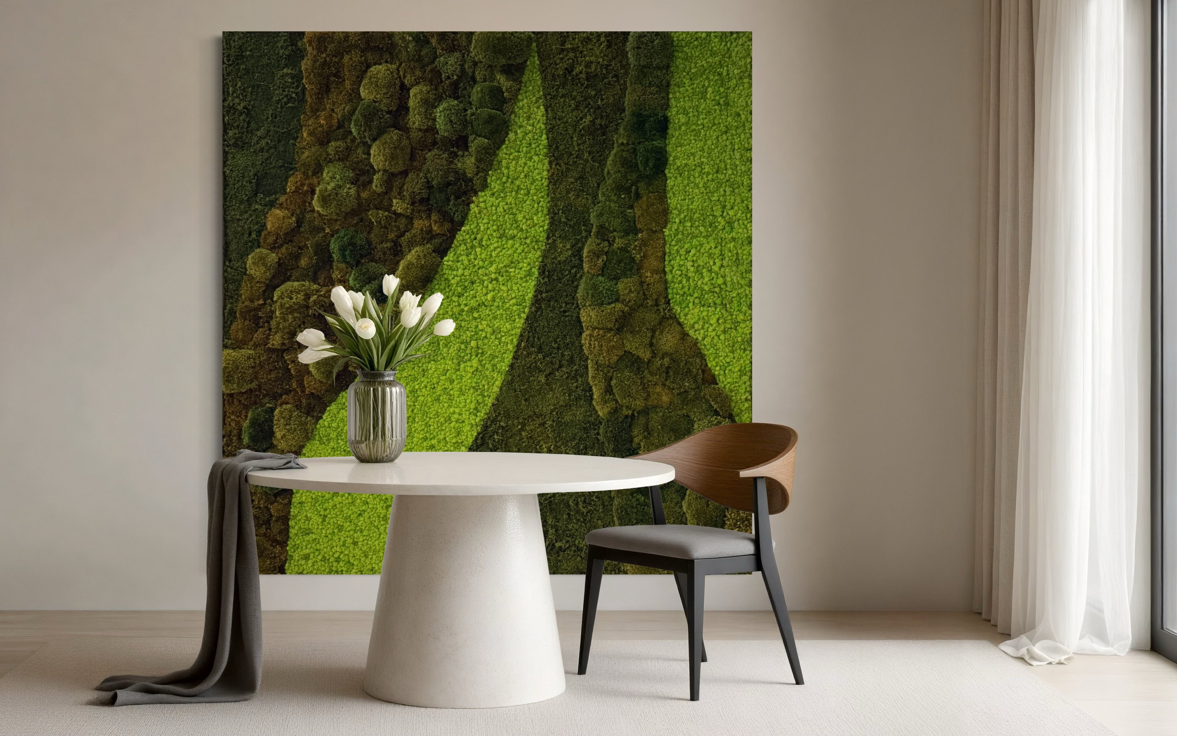 Green Lines Moss Wall Art