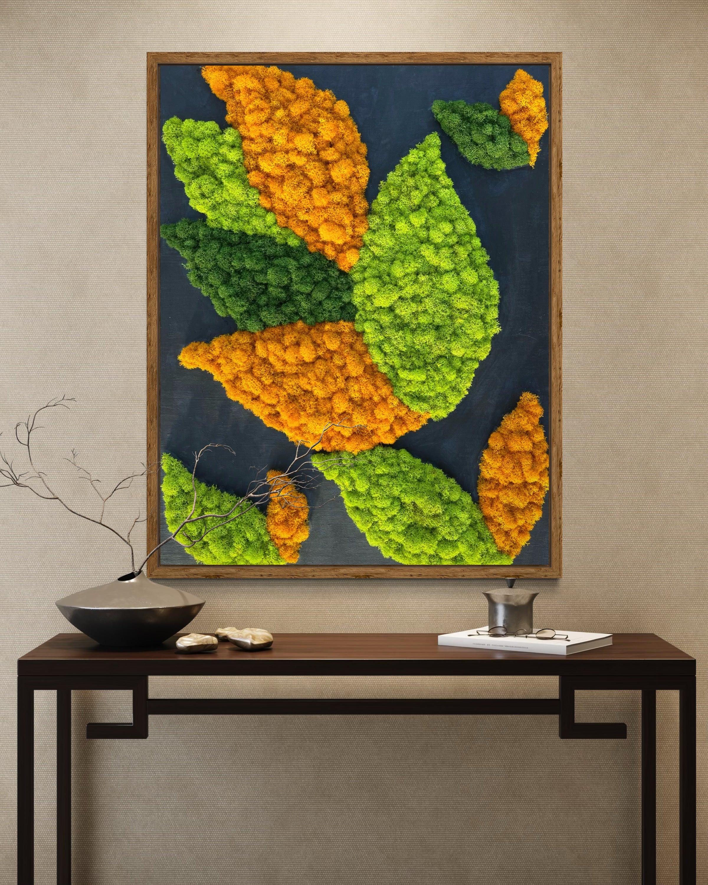 Tropical Flower Moss Art