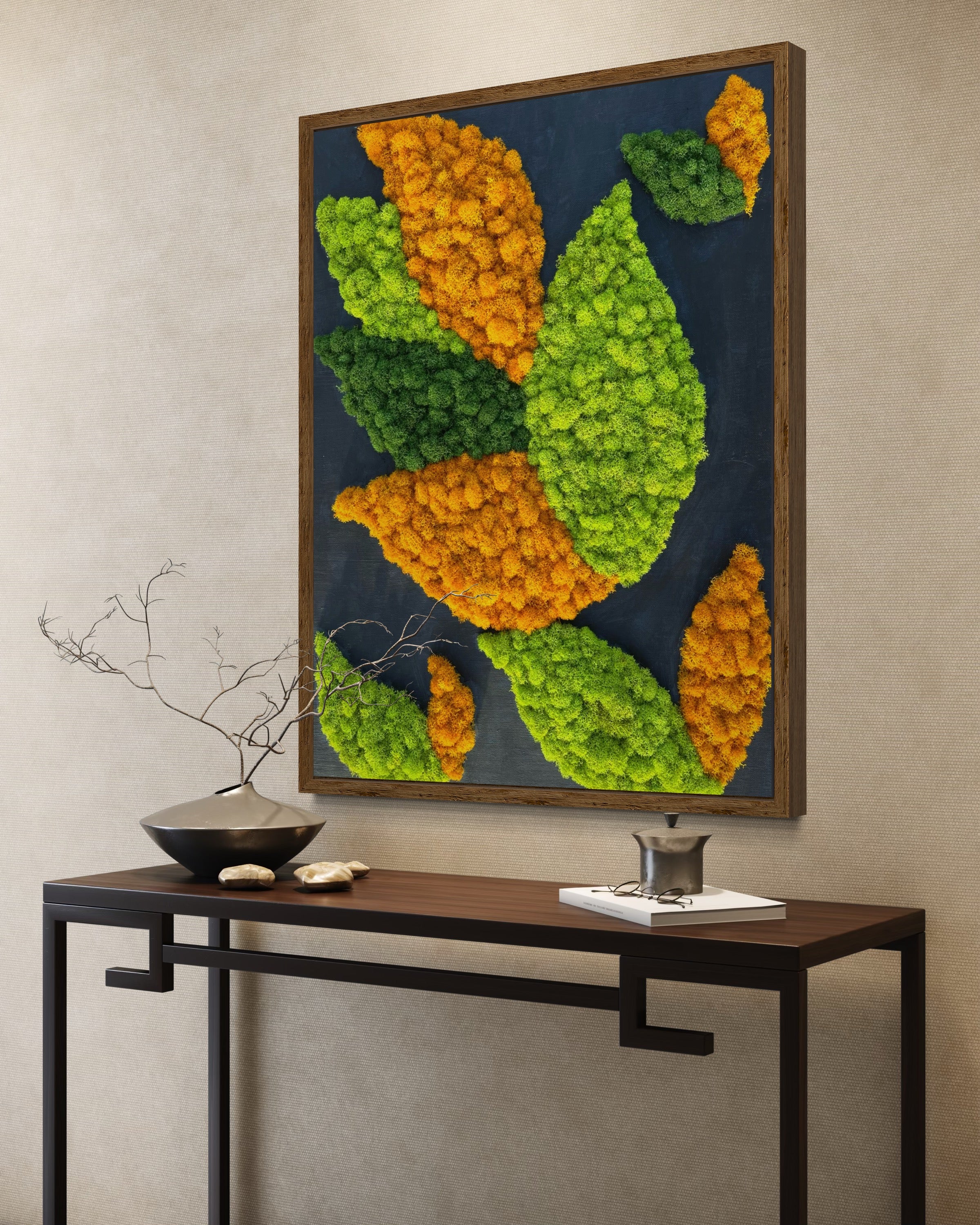 Tropical Flower Moss Art
