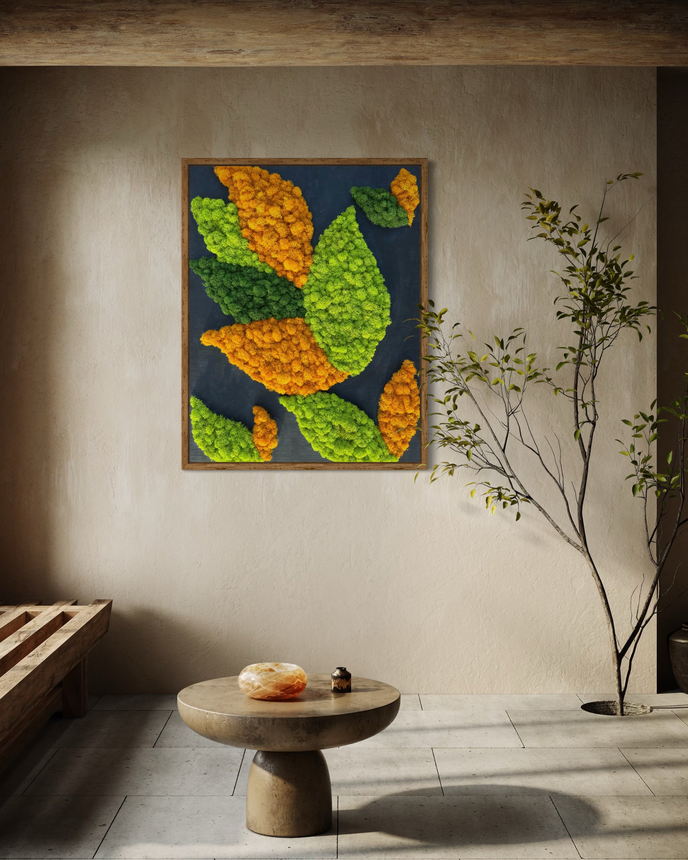 Tropical Flower Moss Art