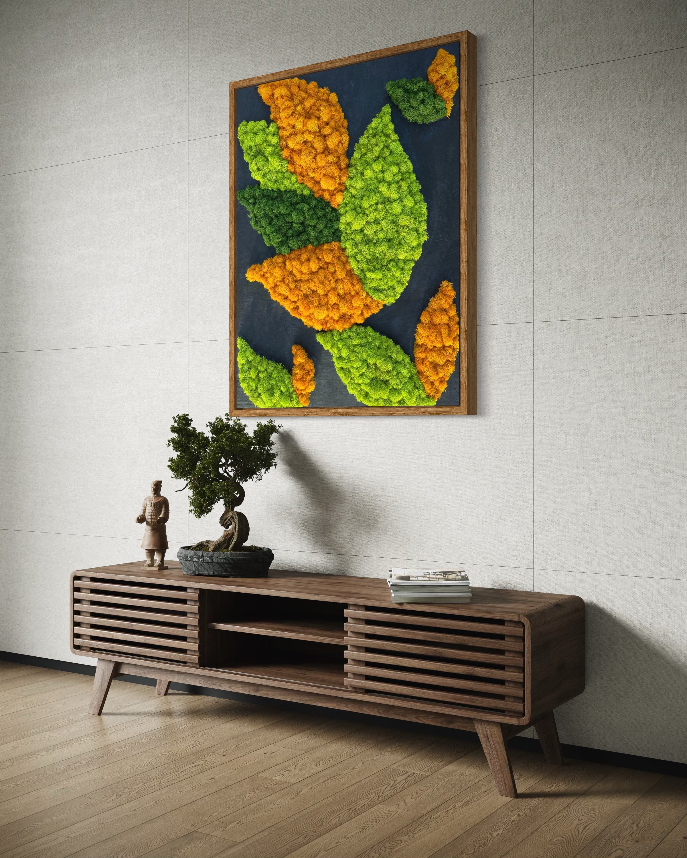 Tropical Flower Moss Art
