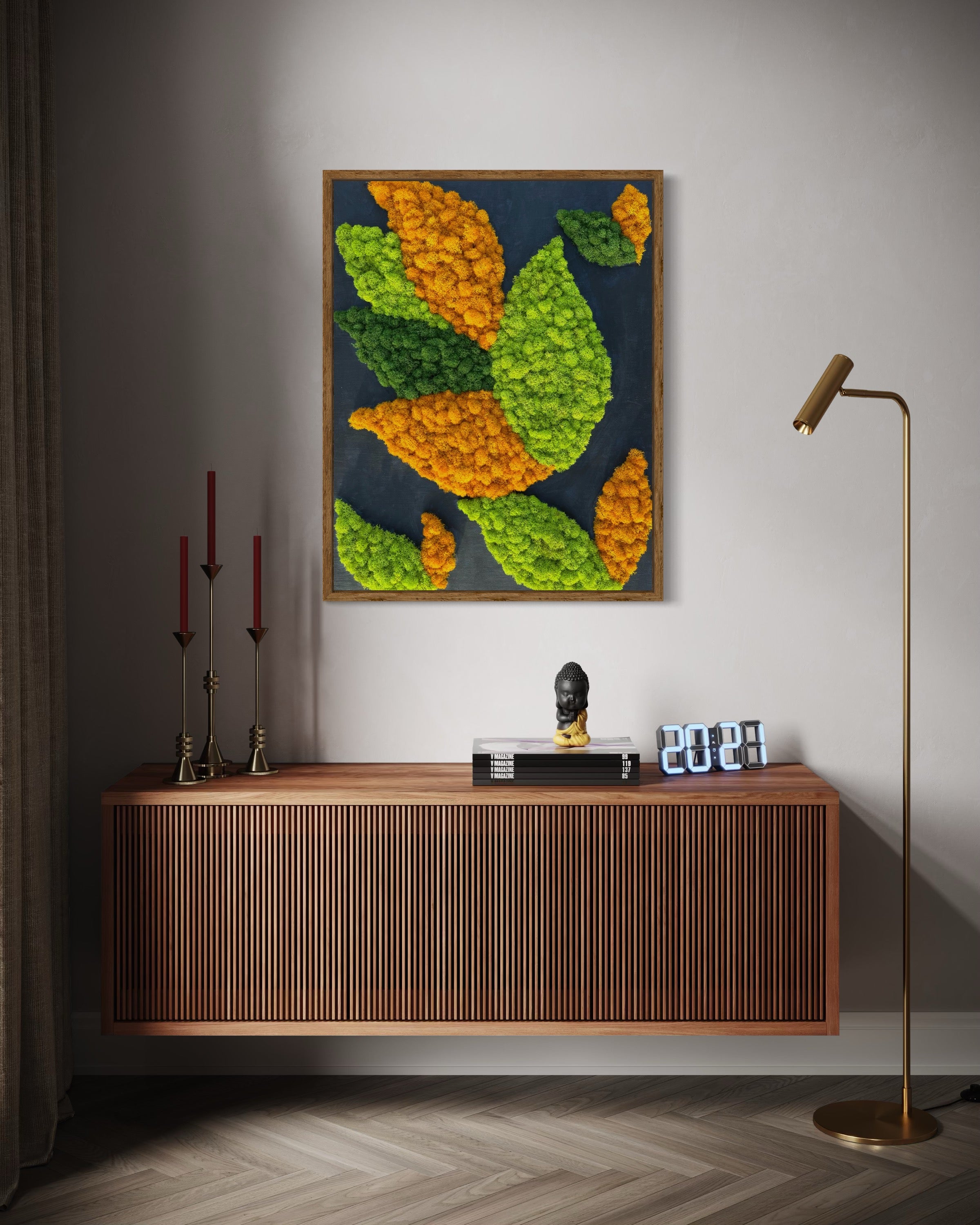 Tropical Flower Moss Art