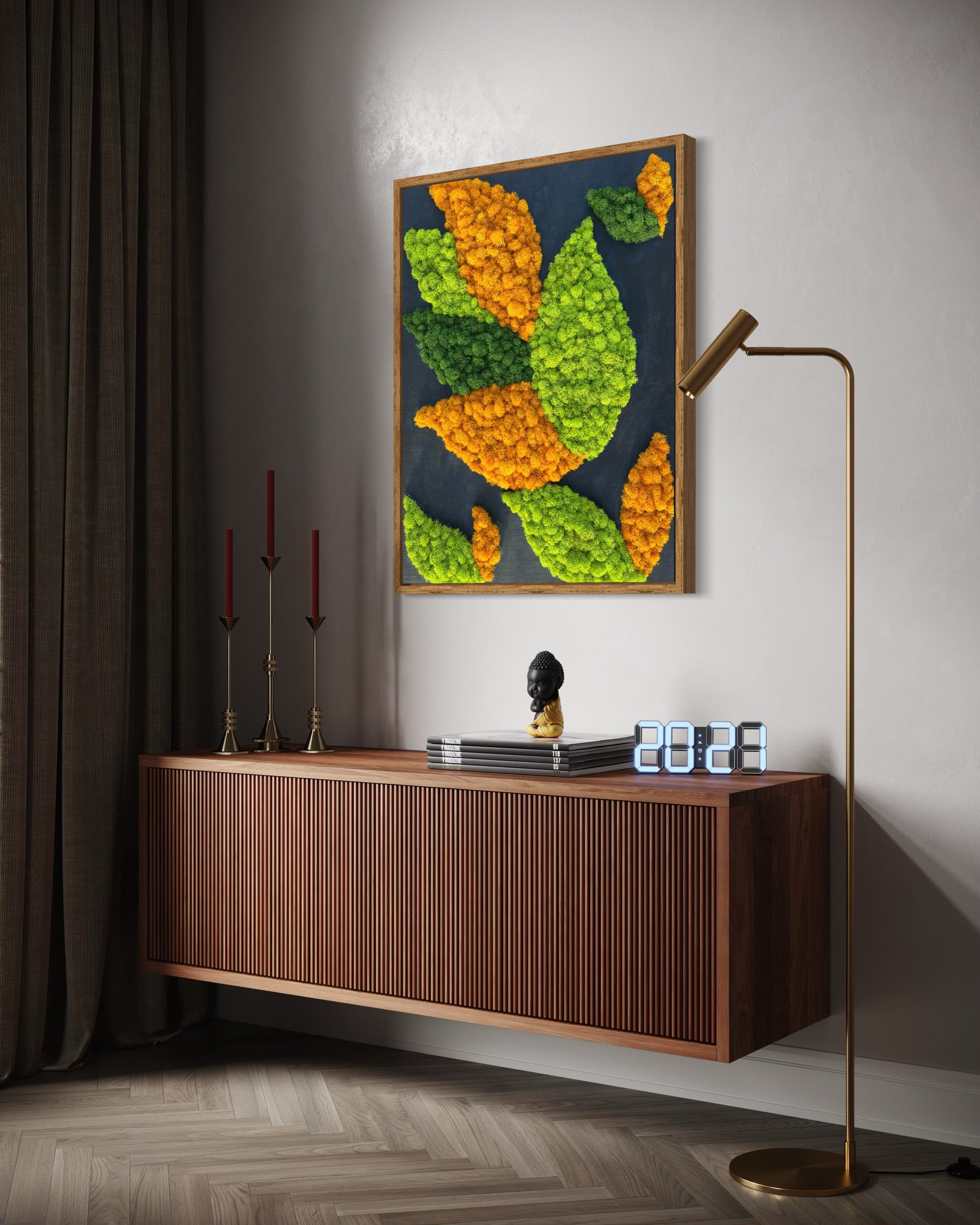 Tropical Flower Moss Art