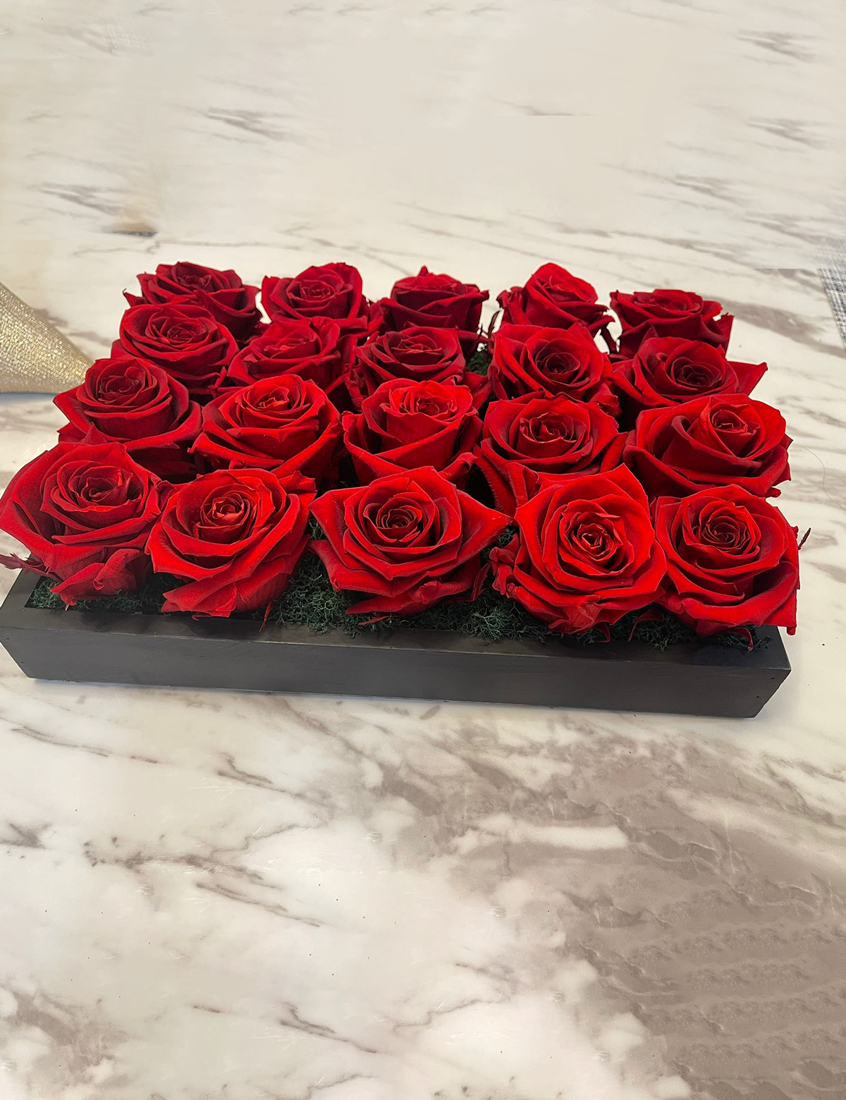 Passion Rose & Moss Centerpiece