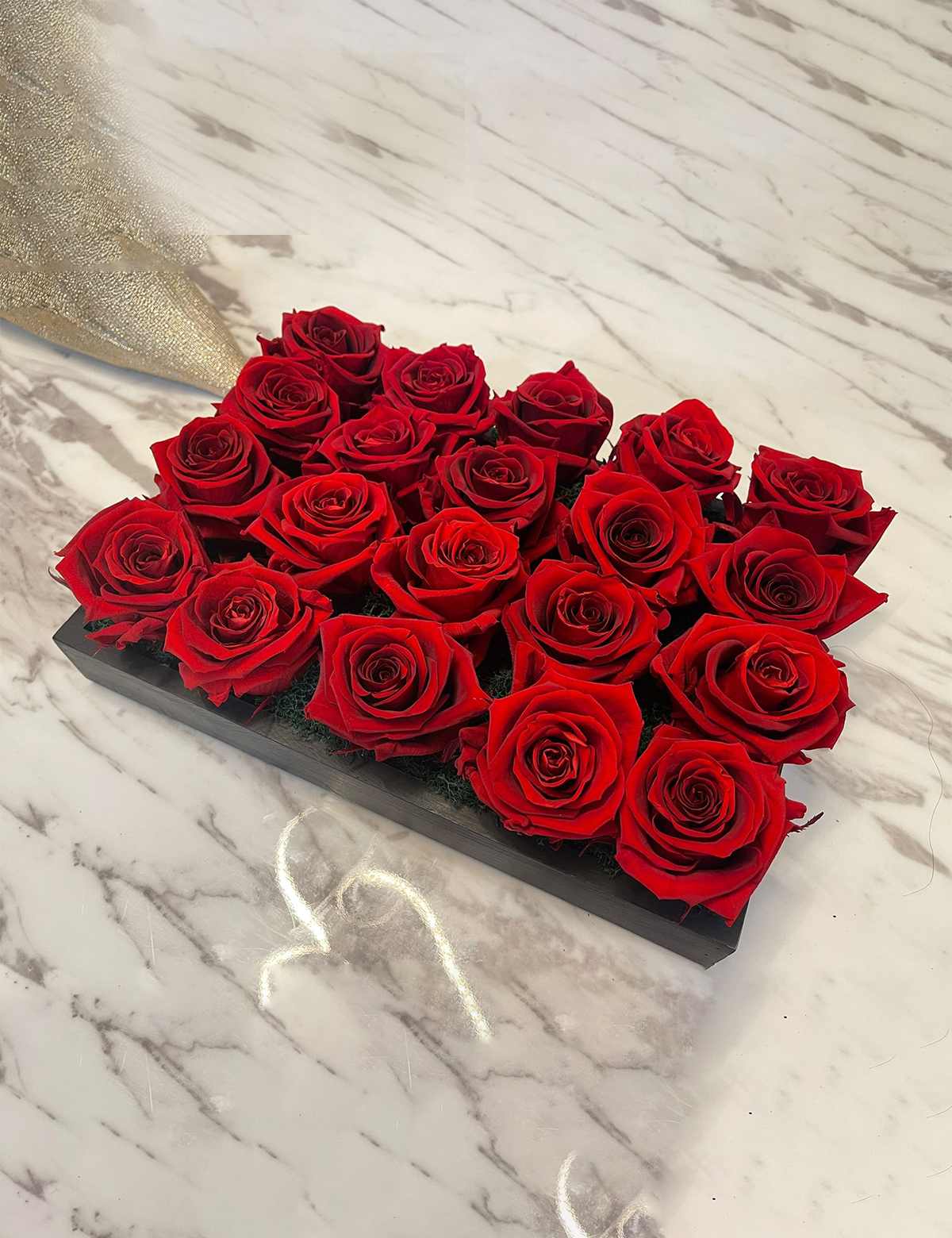 Passion Rose & Moss Centerpiece